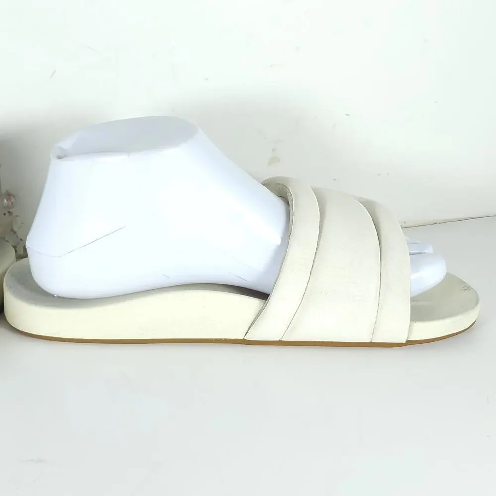 Olukai Women Sunbeam US7 OffWhite Slip-On Comfort Padded Slide Sandals